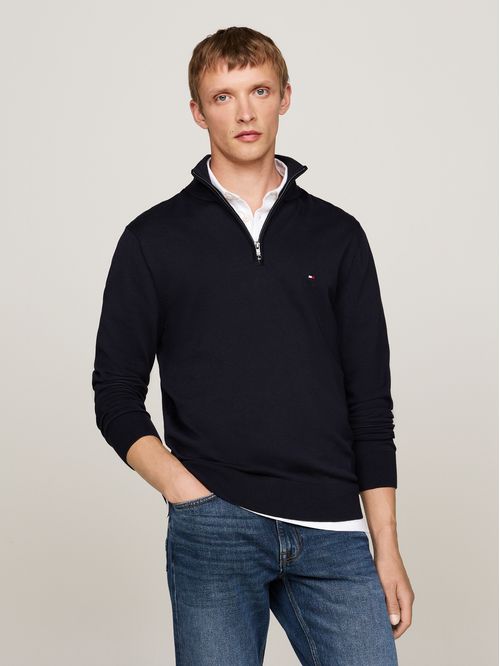 Sweater Essential Cotton Con Medio Cierre