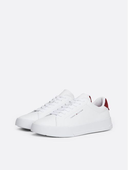 Zapatillas Court De Cuero Con Logo