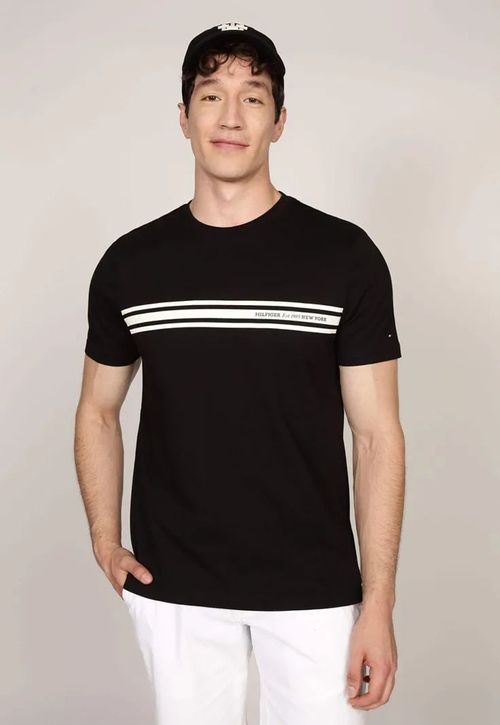 Polera Central Chest Stripe Logo