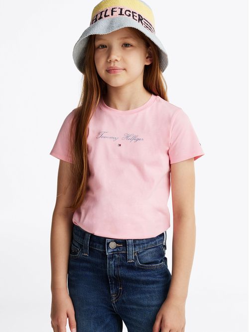 Polera De Niña Con Logo Script