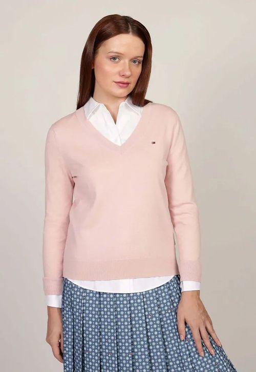 Sweater Solid V-Neck