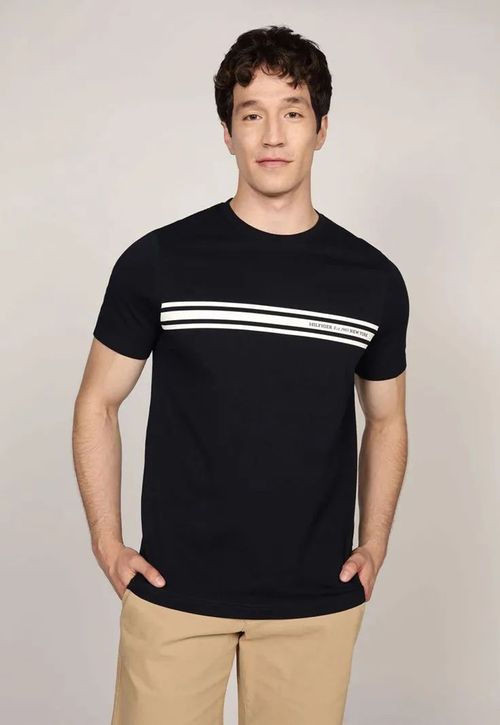Polera Central Chest Stripe Logo