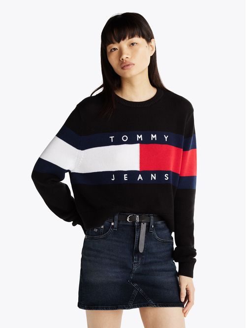 Sweater Color Block Relaxed Con Logo