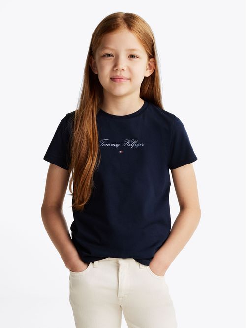 Polera De Niña Con Logo Script
