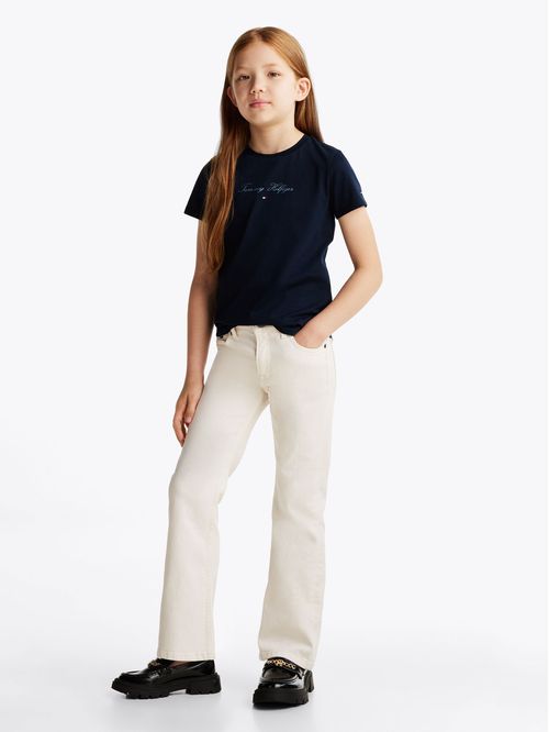 Polera De Niña Con Logo Script