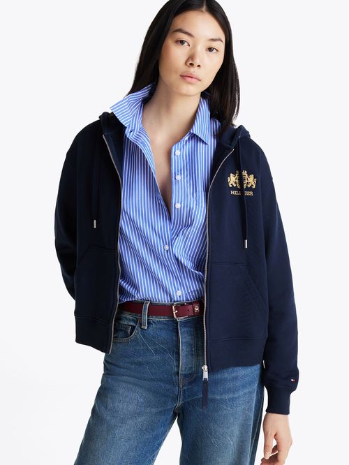 Polerón Hoodie Logo Varsity Con Cierre