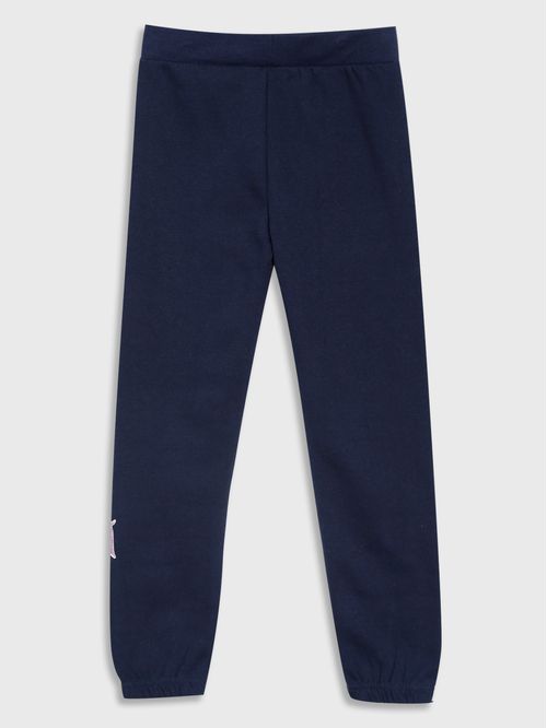 Joggers De Niña Con Logo Y Bajos Elasticos