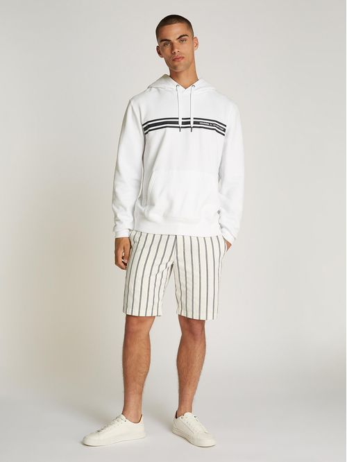 Polerón Hoodie Con Logo Central De Rayas
