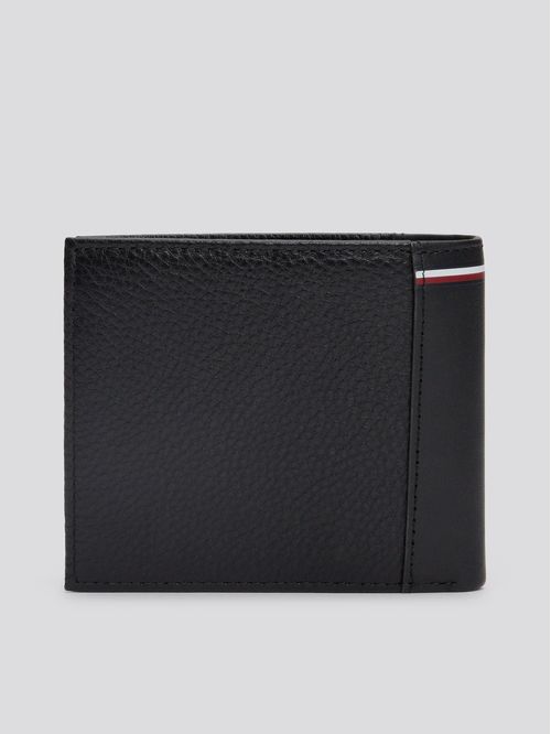 Billetera de cuero con mezcla de texturas