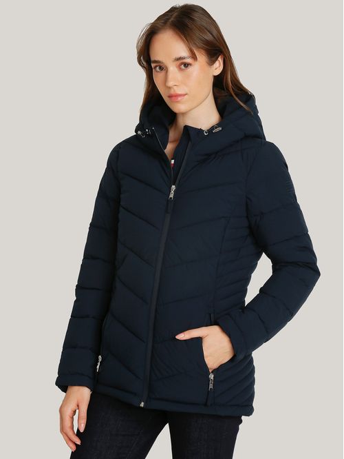 Parka Packable Solid Acolchada Con Gorro