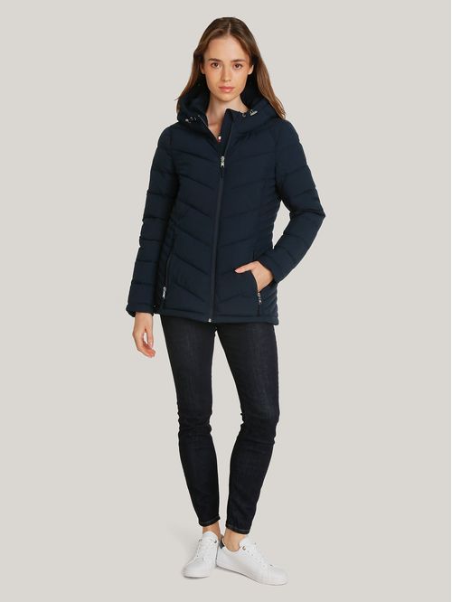 Parka Packable Solid Acolchada Con Gorro