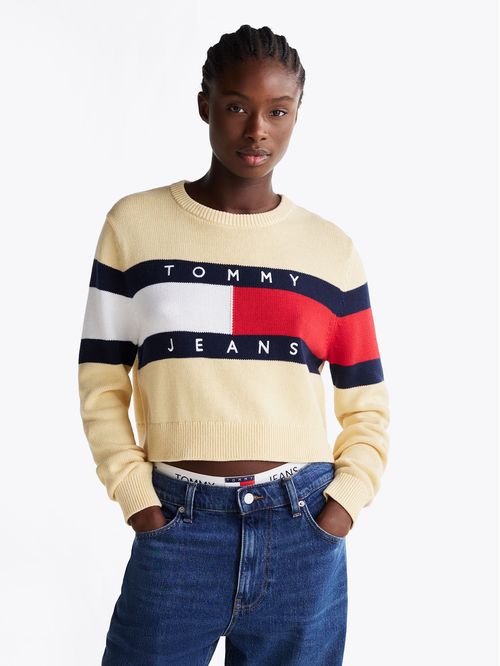 Sweater Color Block Relaxed Con Logo