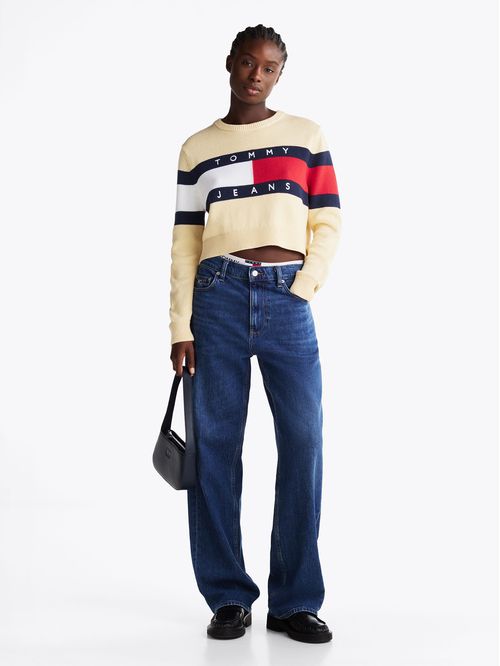 Sweater Color Block Relaxed Con Logo