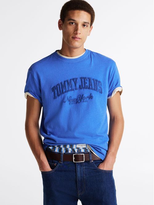 Polera Varsity Con Efecto Lavado