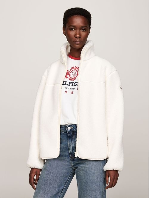 Chaqueta Teddy Solid Con Logo