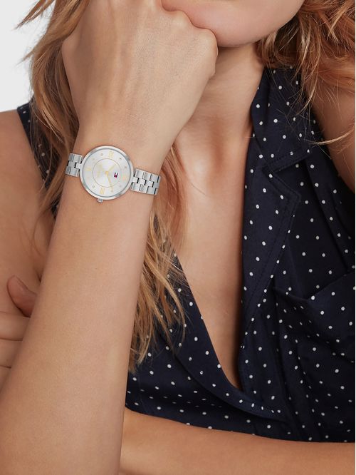 Reloj Ella Con Esfera Plateada - TALLA:Talla única