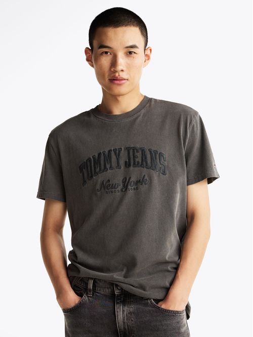 Polera Varsity Con Efecto Lavado