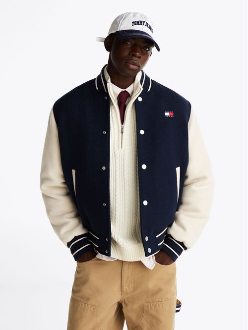 Chaqueta Varsity Relaxed De Lana
