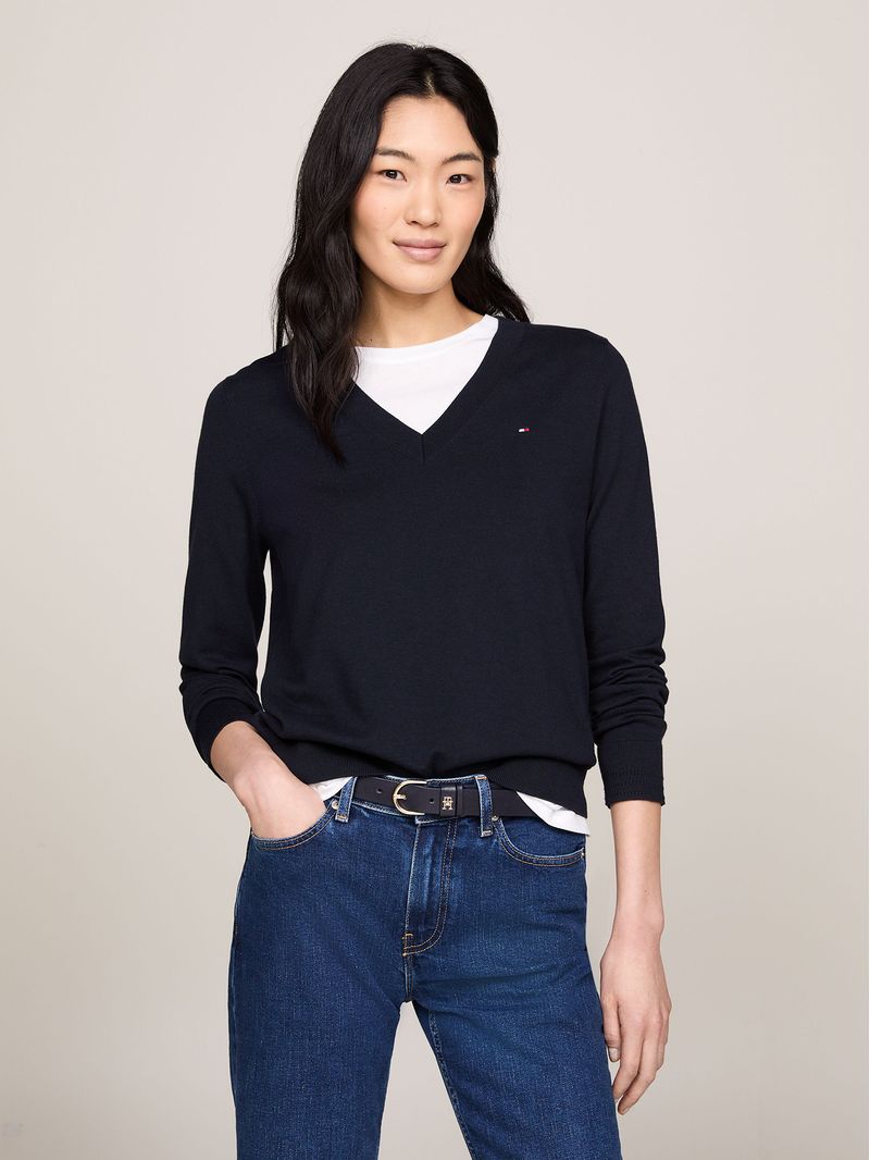 Sweater-De-Cuello-V-Con-Logo
