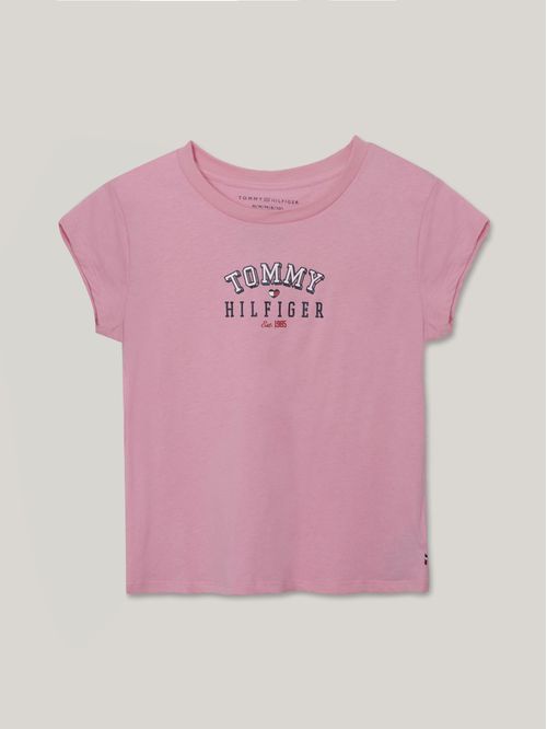Polera De Niña Heart Flag  Con Logo