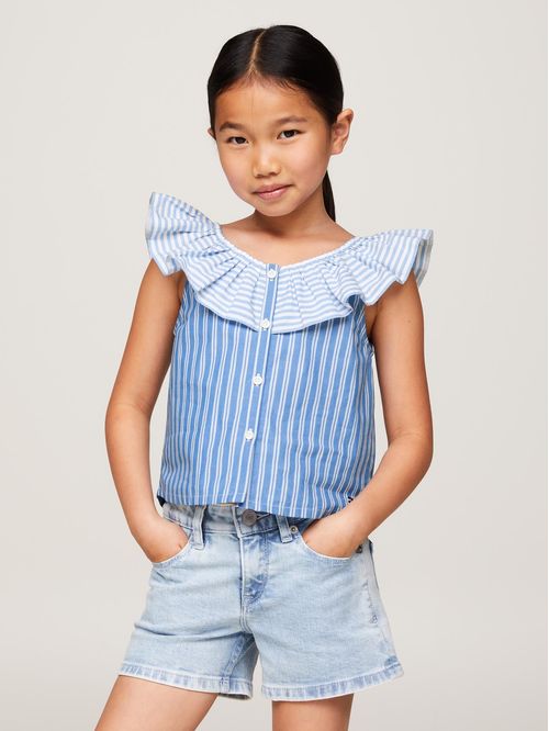 Blusa A Rayas Con Vuelos