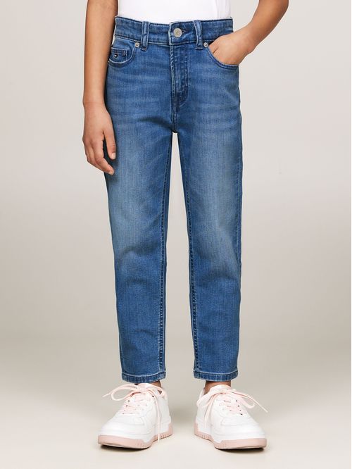 Jeans Fit Cónico Con Lavado Ligero
