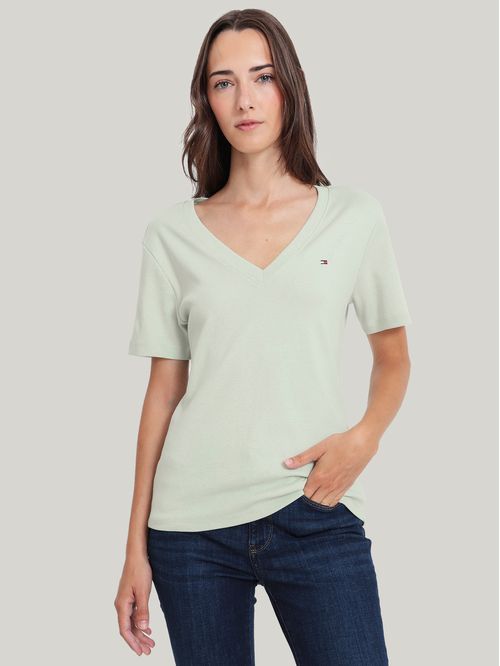 Polera A Rayas V-Neck Slim Fit