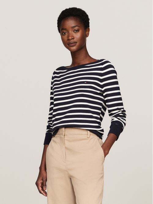 Sweater Con Cuello Estilo Barco