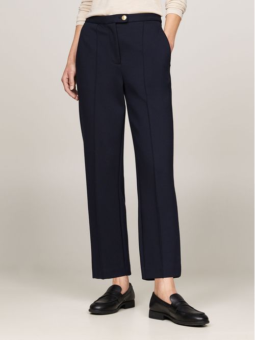 Pantalón De Corte Slim Con Raya Marcada