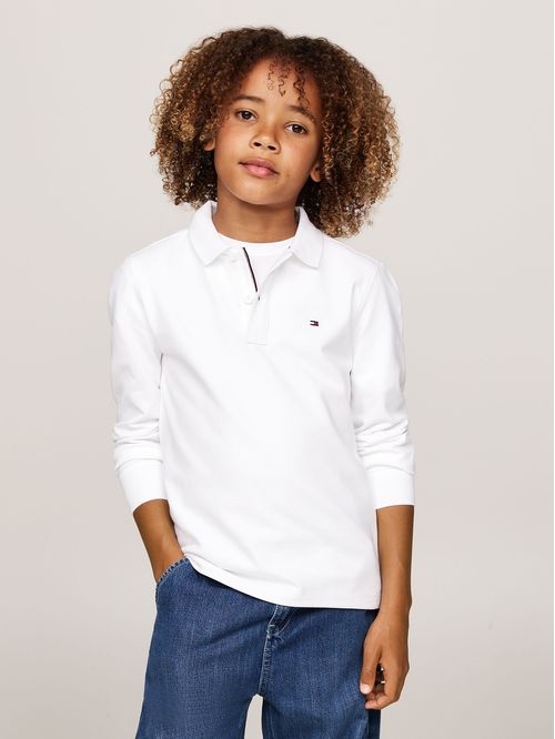 Polo Solid Con Logo Flag