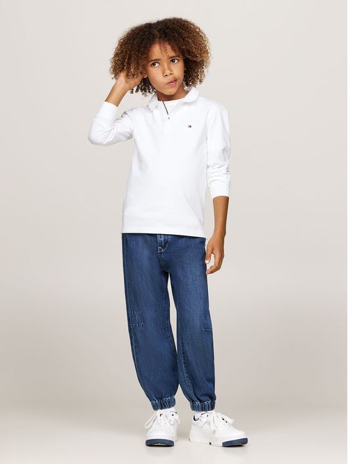 Polo Solid Con Logo Flag
