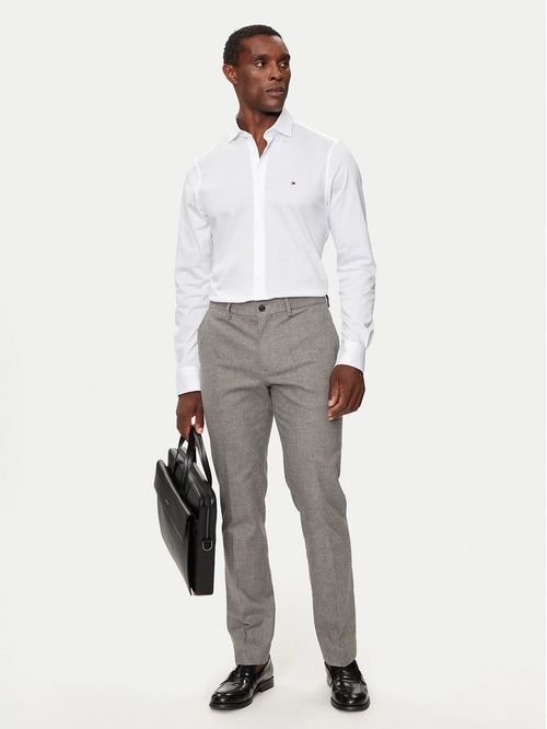Camisa Knitted Solid Con Logo Slim Fit