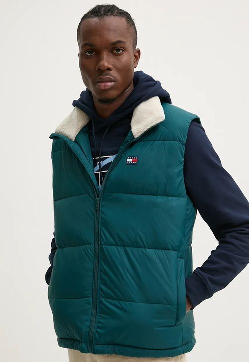 Parka Vest Acolchada Con Cuello Alto