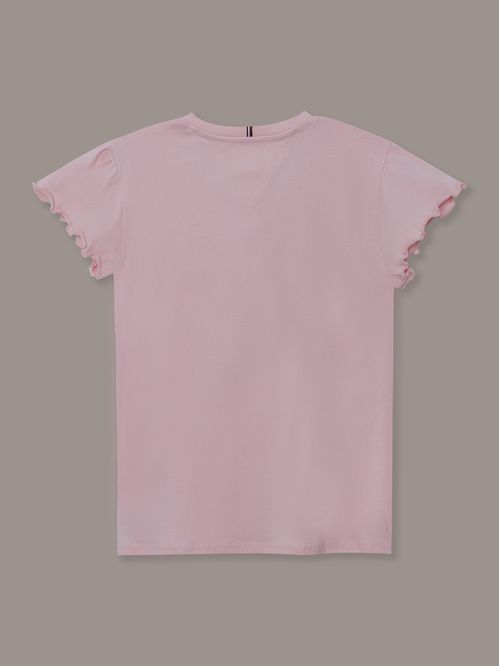 Polera De Niña Con Logo Floral