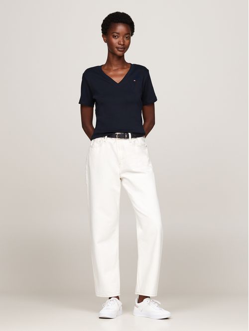 Polera A Rayas V-Neck Slim Fit