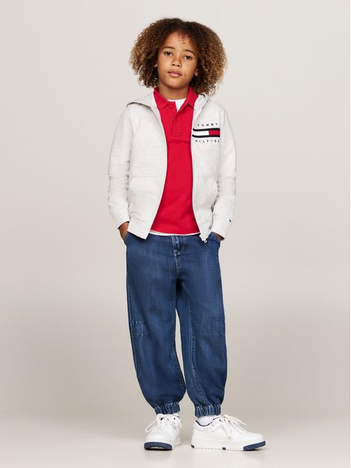 Polerón Hoodie De Niño Con Ribetes