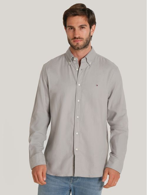 Camisa Herringbone Solid Regular Fit