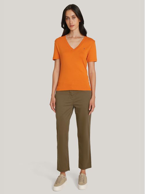 Polera A Rayas V-Neck Slim Fit