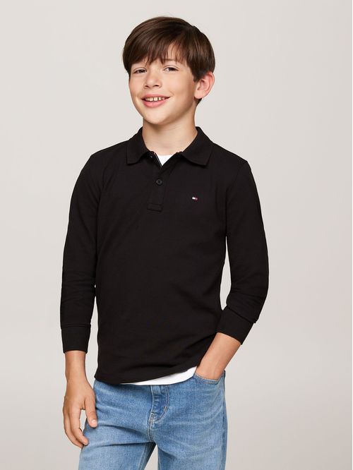 Polo Solid Con Logo Flag