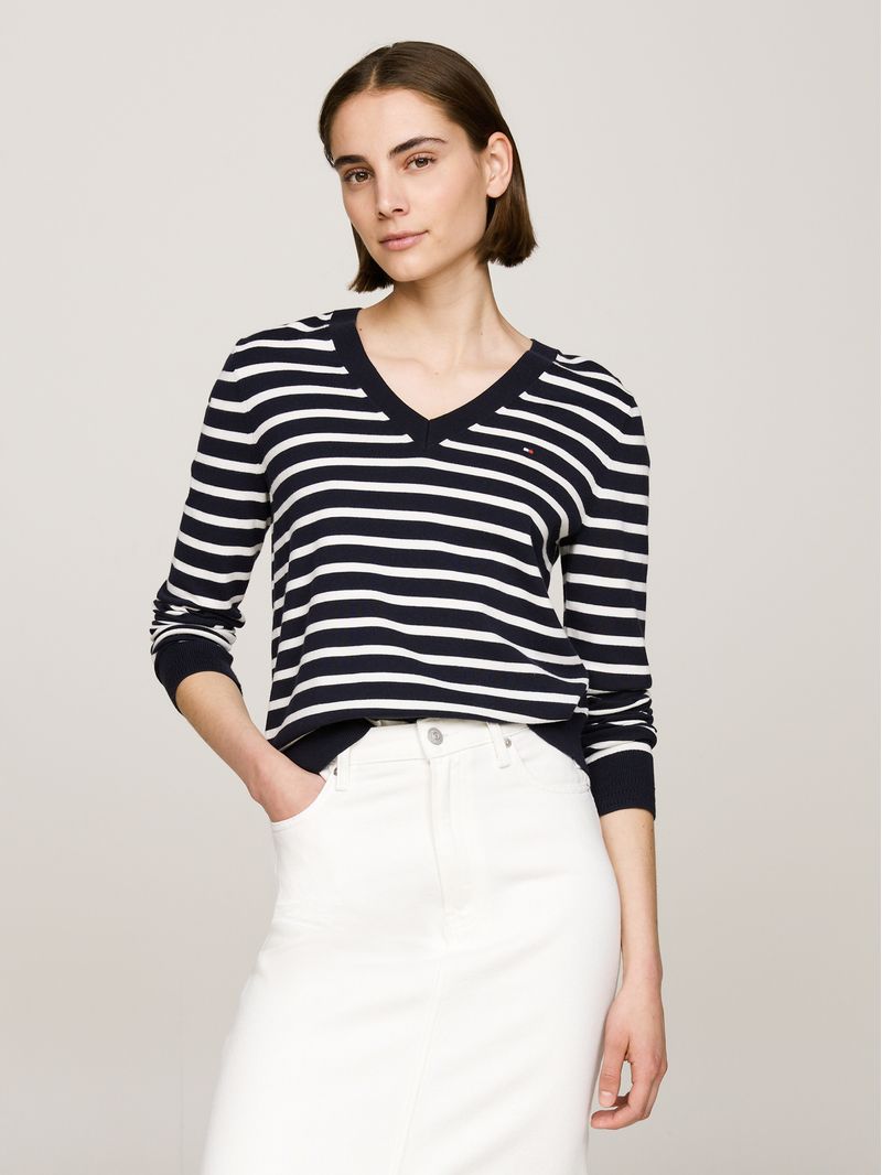 Sweater-Solid-Con-Cuello-En-V