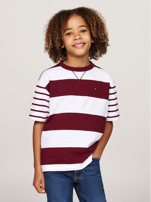 Polera De Niños A Rayas Con Logo