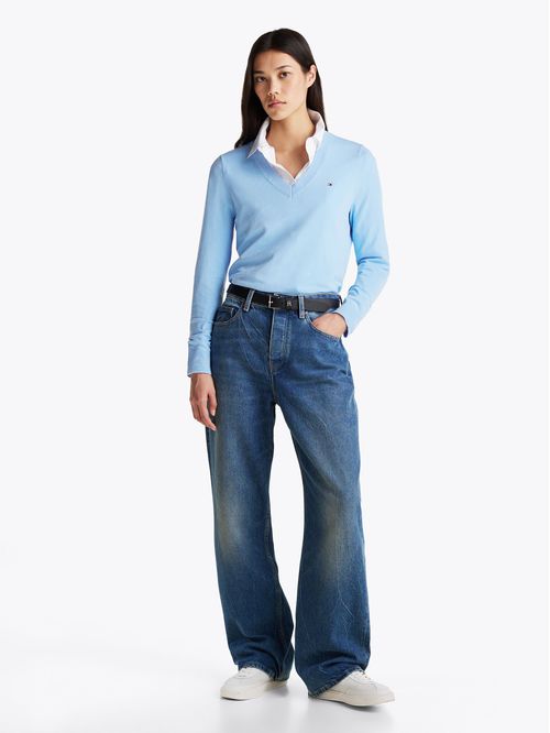 Sweater Solid V-Neck