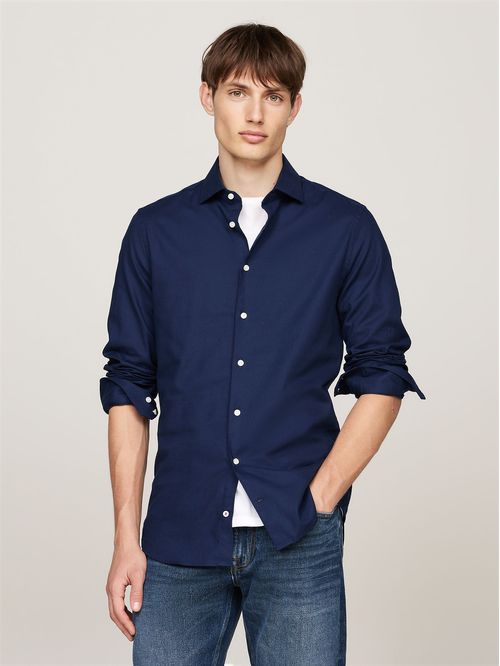 Camisa En Tejido Dobby Slim Fit