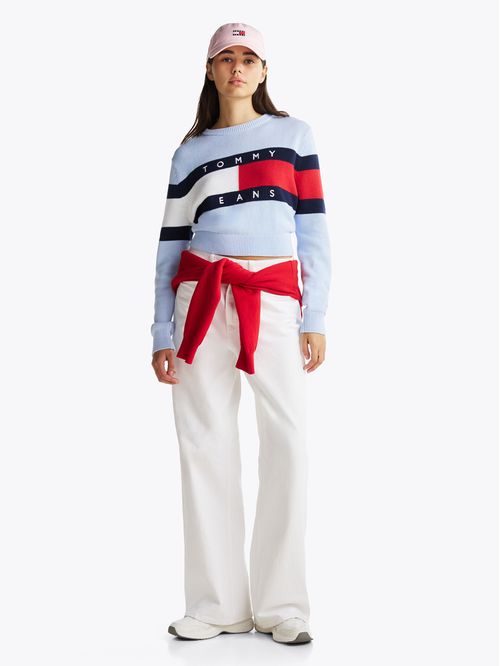 Sweater Color Block Relaxed Con Logo