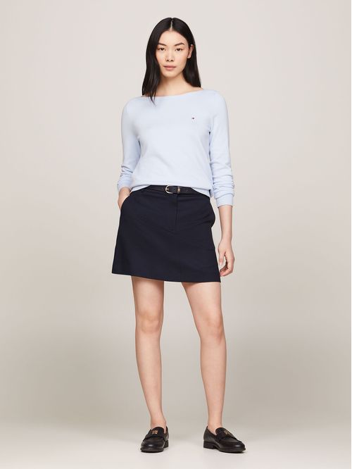 Sweater Con Cuello Estilo Barco