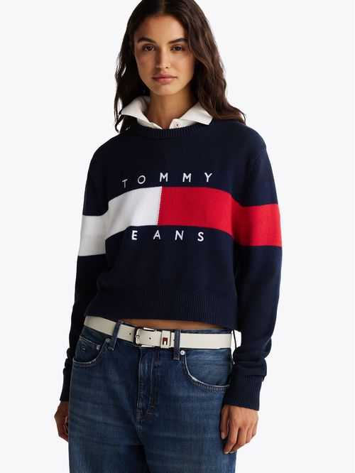 Sweater Color Block Relaxed Con Logo