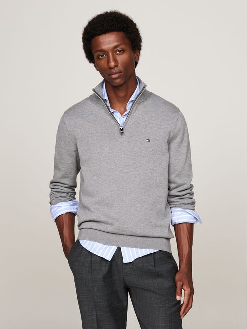 Sweater Essential Cotton Con Medio Cierre