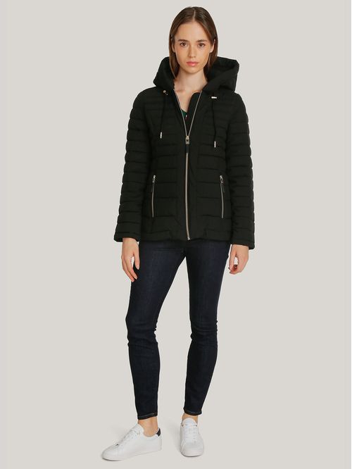 Parka Acolchada Ligera Con Gorro