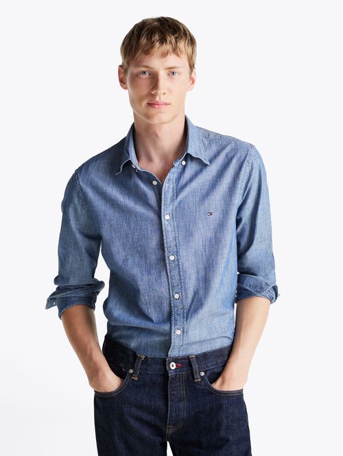 Camisa Chambray Solid Regular Fit
