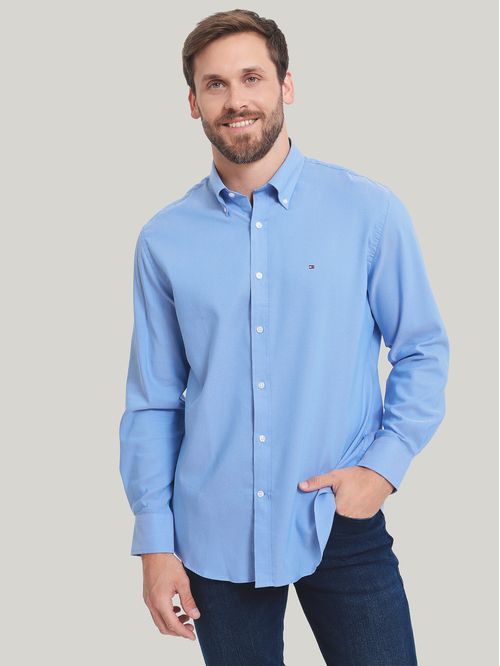 Camisa De Vestir Solid Con Logo